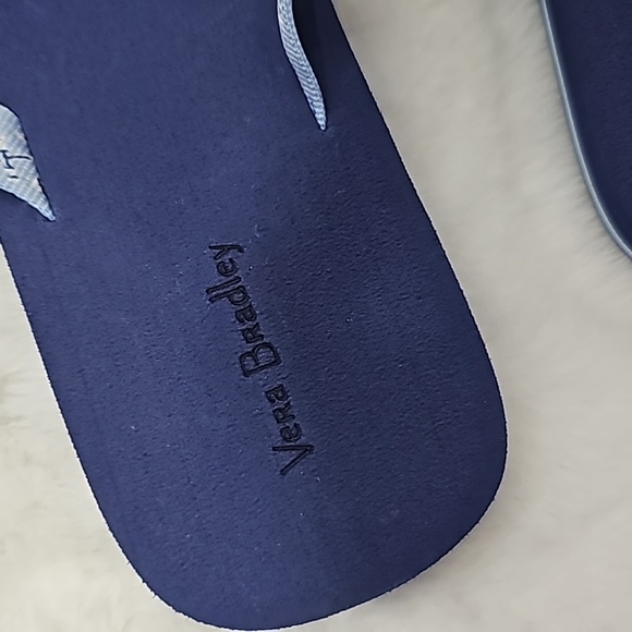 Vera Bradley Webbing Strap Flip Flops Size 9-10 Really Regatta - Picture 3 of 6